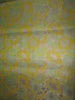 Brocade Fabric YELLOW AND GREEN FLORAL X METALIC GOLD color 44&quot;