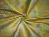 Brocade Fabric YELLOW AND GREEN FLORAL X METALIC GOLD color 44&quot;