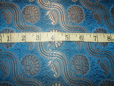 Silk Brocade fabric BLUE & Metallic Gold Color 44" wide 1.75 YARDS+0.65 YARDS BRO221[5]
