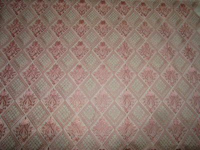 Silk Brocade Fabric classy baby pink embroidered with a hint of gold 44" wide BRO703[4]