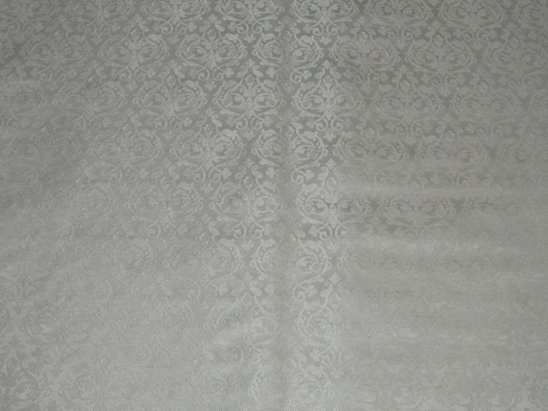 Silk brocade fabric white color 44" wide BRO703[1]