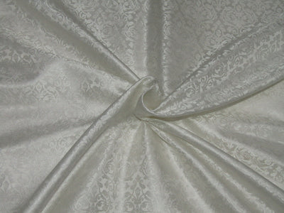 Silk brocade fabric white color 44" wide BRO703[1]