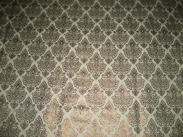 Brocade fabric banana fibre ~dark ivory x antique gold BRO130[3]