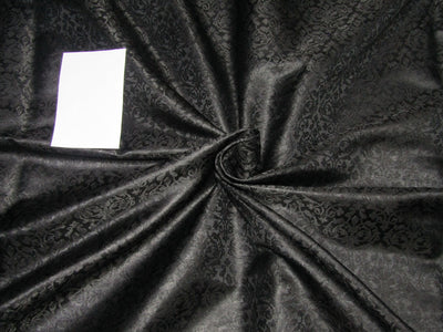 Silk Brocade Fabric jet black 44" wide BRO703[2]