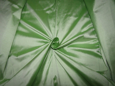 100% PURE SILK DUPIONI fabric Pastel Green color 54" wide DUP279