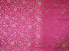 Silk Brocade Fabric hot pink x metallic gold 44" wide BRO704[3]