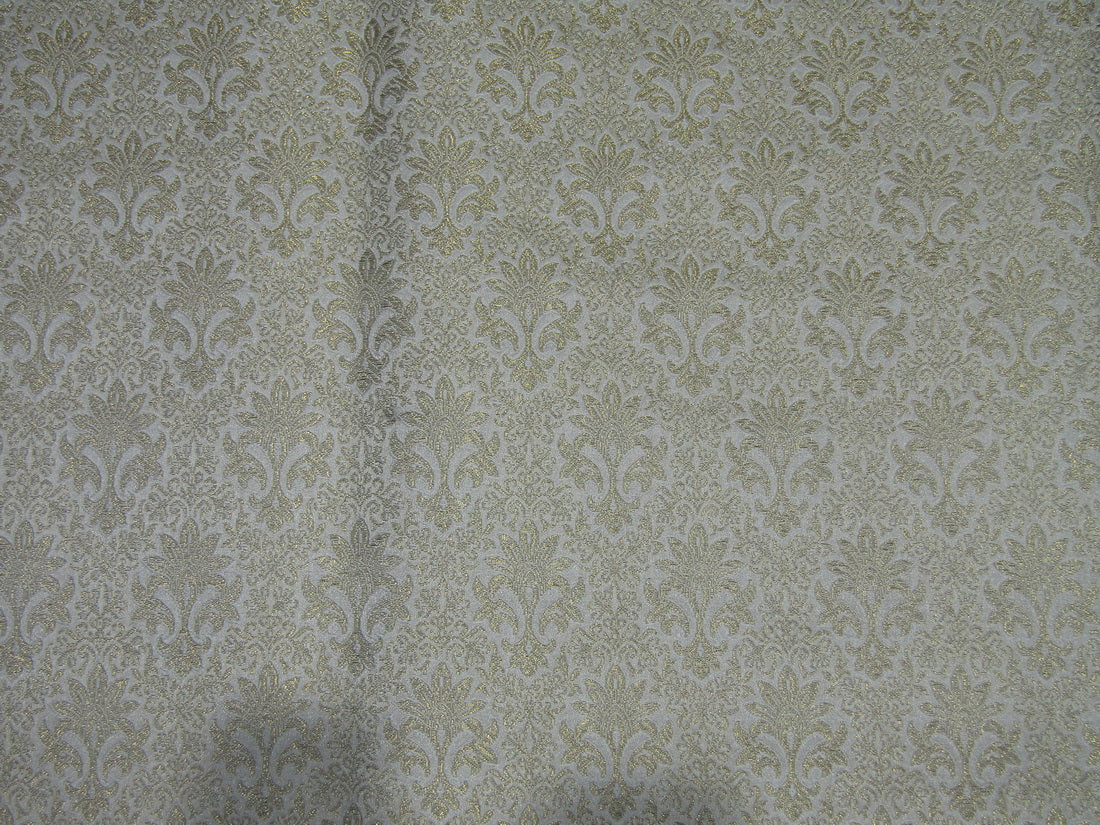 Silk Brocade Fabric ivory x metallic gold color 44" wide BRO706[2]