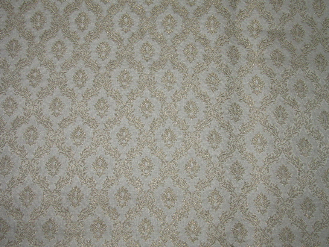 Silk Brocade Fabric ivory x metallic gold color 44" wide BRO706[4]