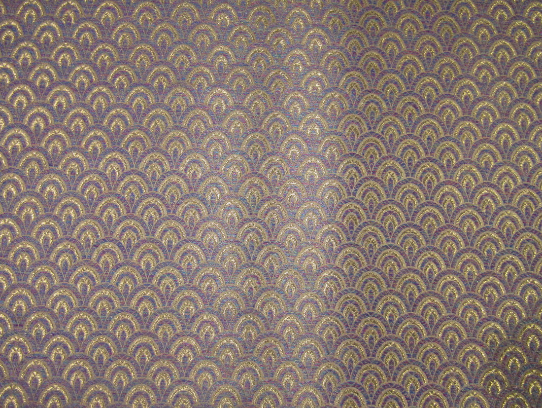SILK BROCADE FABRIC pink/lavender x Metallic Gold color 44" wide BRO707A[2]