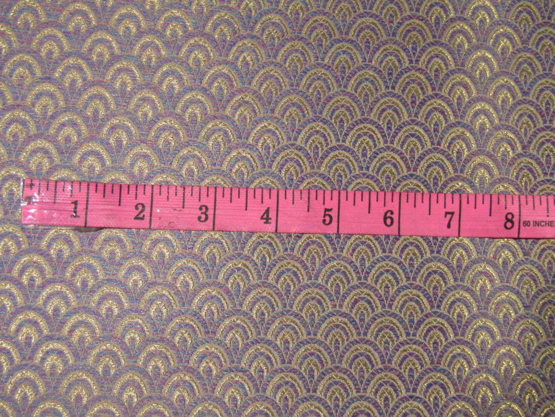 SILK BROCADE FABRIC pink/lavender x Metallic Gold color 44" wide BRO707A[2]