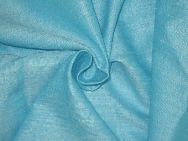 Two tone linen fabric {iridescent} light blue with white slubs 54" wide