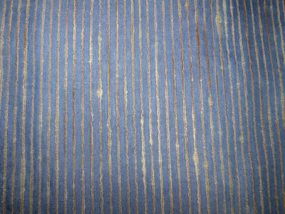 Art Tussar Silk x Gicha Blue with Gold Stripes 44&quot; wide