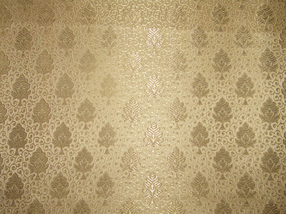 Silk Brocade fabric gold x metallic gold color 44" wide BRO781[2]