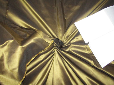 Pure Silk Taffeta fabric  golden brown ~ 54&quot;~ gold x brown color 32MOMME BY THE YARD TAF312