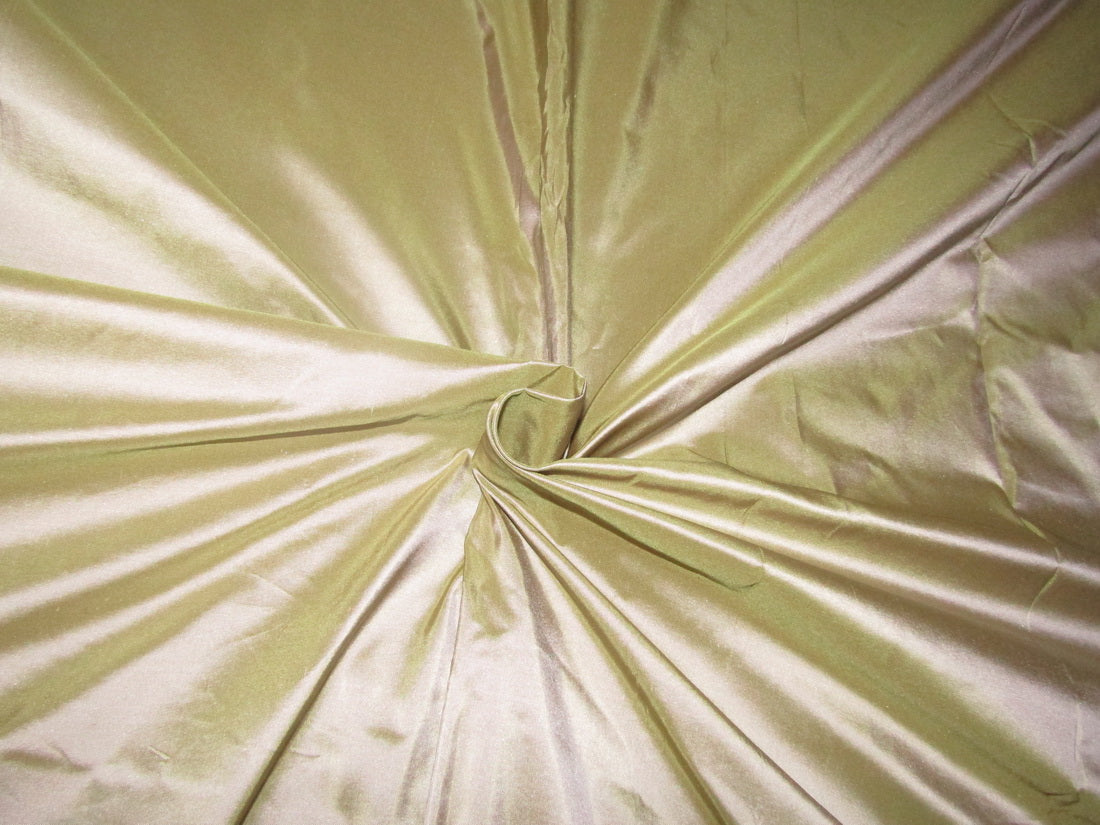 Pure Silk Taffeta fabric~ 54&quot;~PINK X GREEN color 32 MOMME TAF313 BY THE YARD