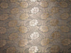 Silk Brocade fabric green/kingfisher brown x metallic gold 56" wide by the yard BRO650[1]