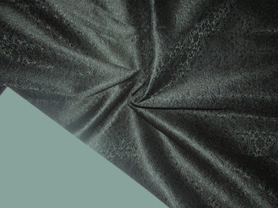 Silk Brocade fabric jet black paisleys color 44"BRO783C[1]