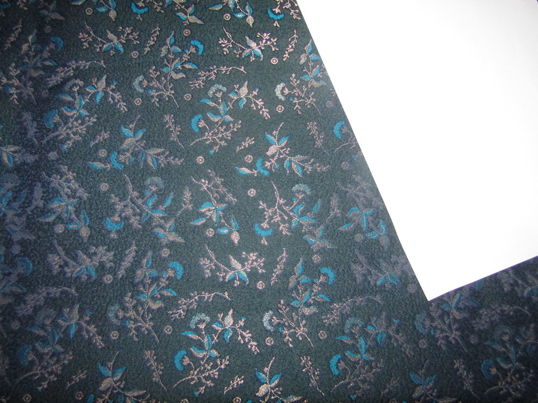 Silk Brocade green/kingfisher blue x metallic gold color 56" wide BRO783A[2]