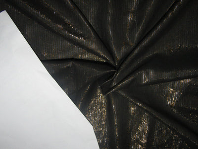 Black cotton fabric with gold lurex weave 44&quot; by the yard