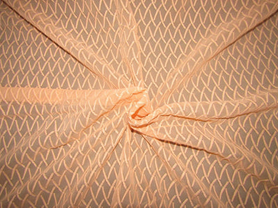 Georgette fabric embroidered PEACH sheer 44&quot; by the yard