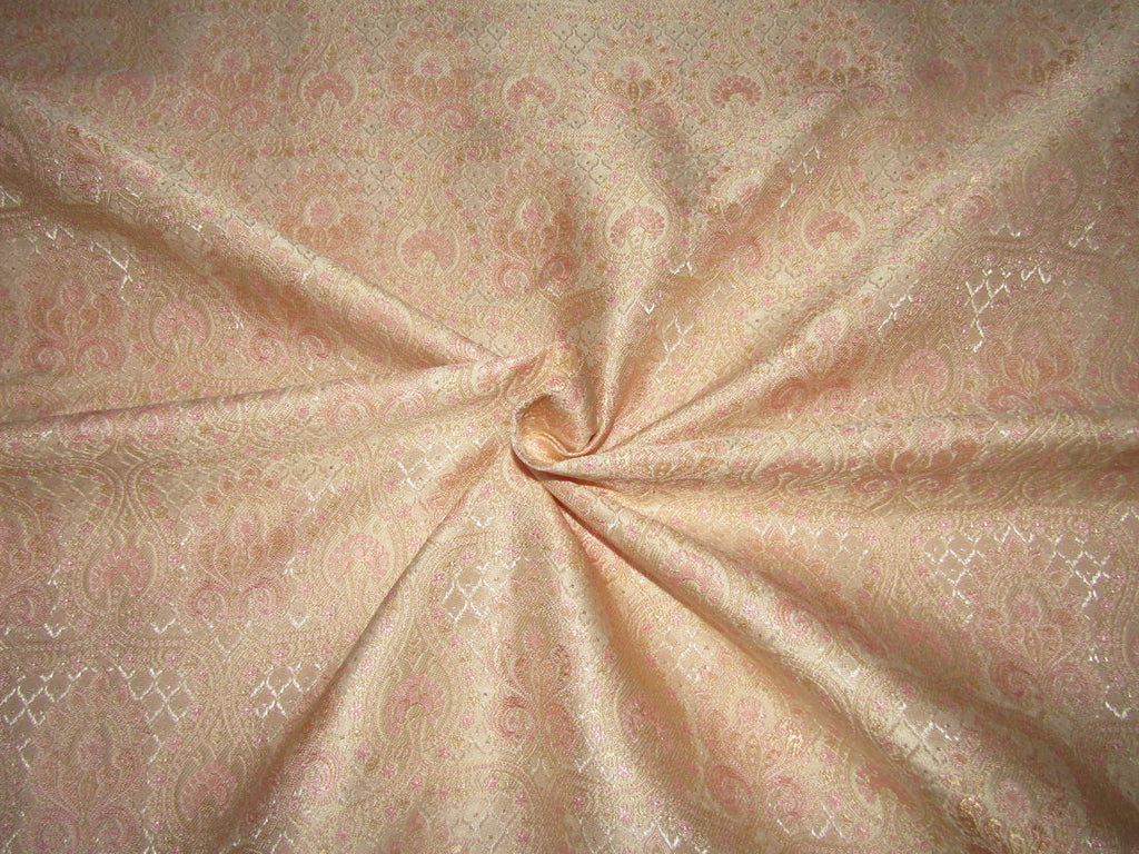 Brocade fabric pink x gold color Jacquard 58" wide BRO785[2] of each solid and jacquard