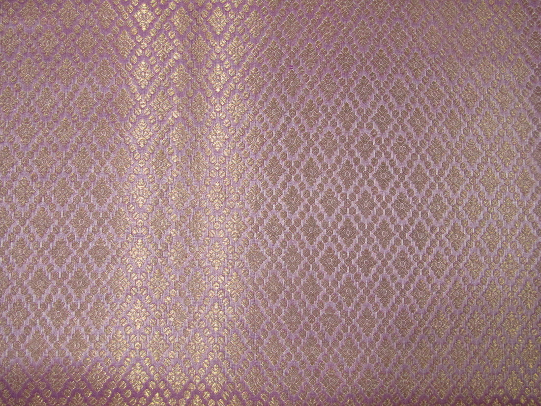 Silk Brocade fabric Lavender x metallic gold Color 44" WIDE BRO711[3]
