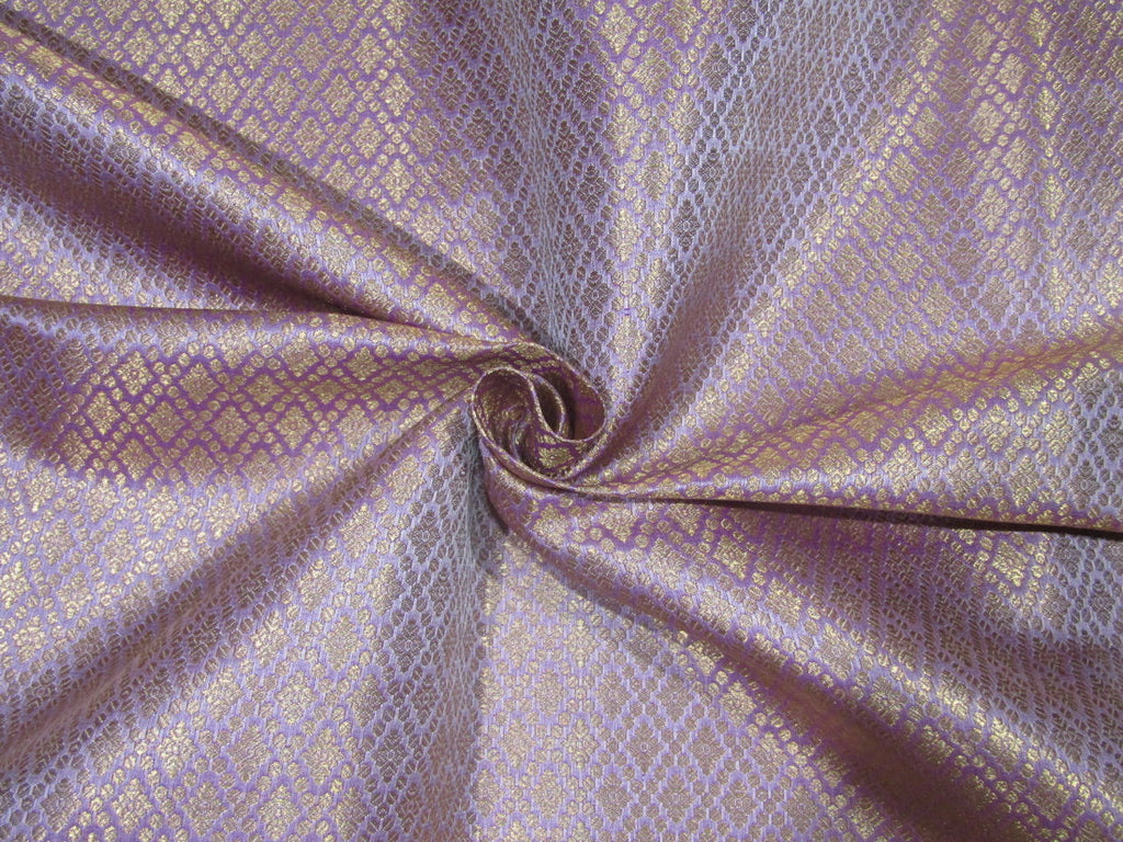Silk Brocade fabric Lavender x metallic gold Color 44" WIDE BRO711[3]