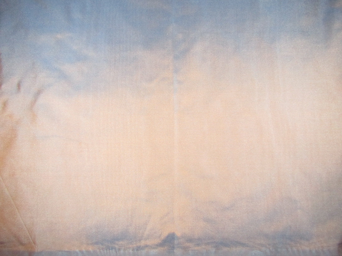 Pure Silk Taffeta fabric blue x peach color 32 MOMME 44" WIDE TAF227[2]
