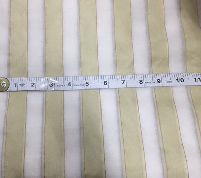 100% silk organza gold and ivory stripe fabric 54&quot; by the yard