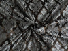 SILK BROCADE FABRIC MATT Bronze,Silver &amp; Black color 44" wide BRO281[5]