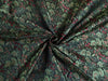 Pure Silk Brocade Red,Black &amp; Green Colour floral design 44" wide BRO292[2]