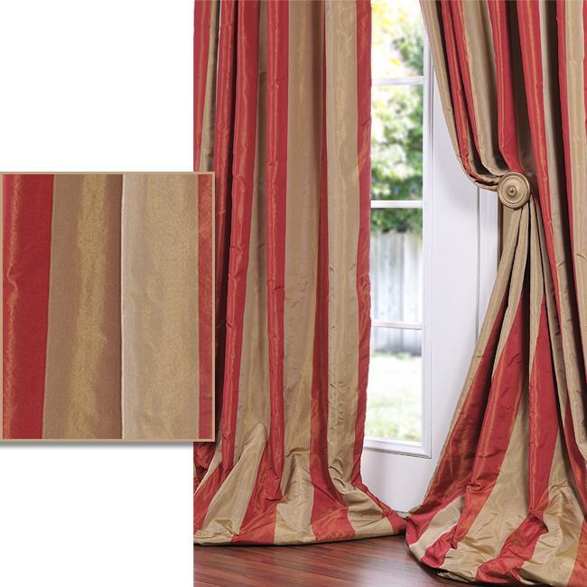Silk taffeta large stripes salmon beige 54" wide TAFS38[1]