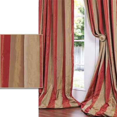 Silk taffeta large stripes salmon beige 54" wide TAFS38[1]