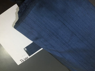100% Pure SILK Dupion FABRIC MIDNIGHT BLUE color 54&quot; wide with slabs