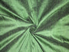 Pure SILK DUPIONI FABRIC Leafy Green x Black colour