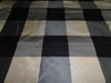 Silk Taffeta Fabric Dark Cream / Grey / midnight black 4x 4&quot; plaids TAFC44