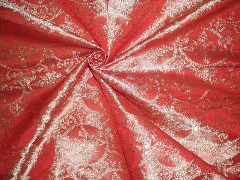 Silk Brocade Vestment Fabric rich rich orange