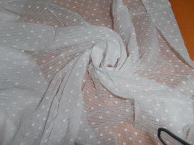 WHITE COTTON VOILE fabric 58&quot; WIDE / dobby/misdent