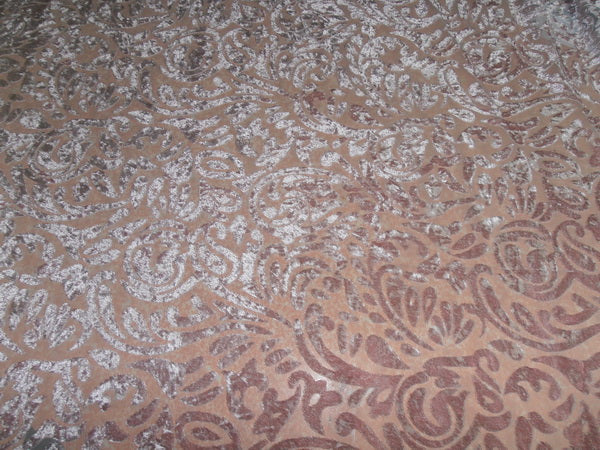 Pink Lemonade Devore Polyester Viscose Burnout Velvet fabric