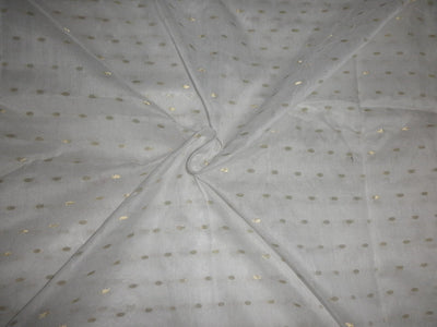 white &quot; noil&quot; fabric with small gold motifs