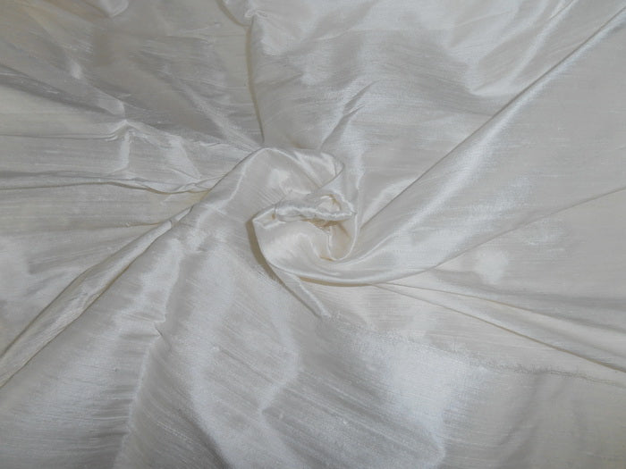 100% SILK Classic White Indian silk dupioni 108 inch wide/ 274 CMS WITH SLUBS