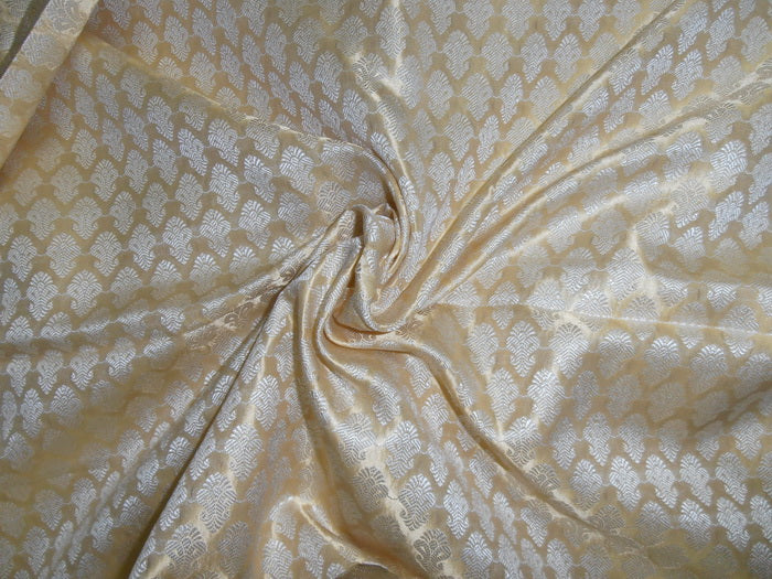 Brocade Fabric Gold white 44" wide BRO111[1]