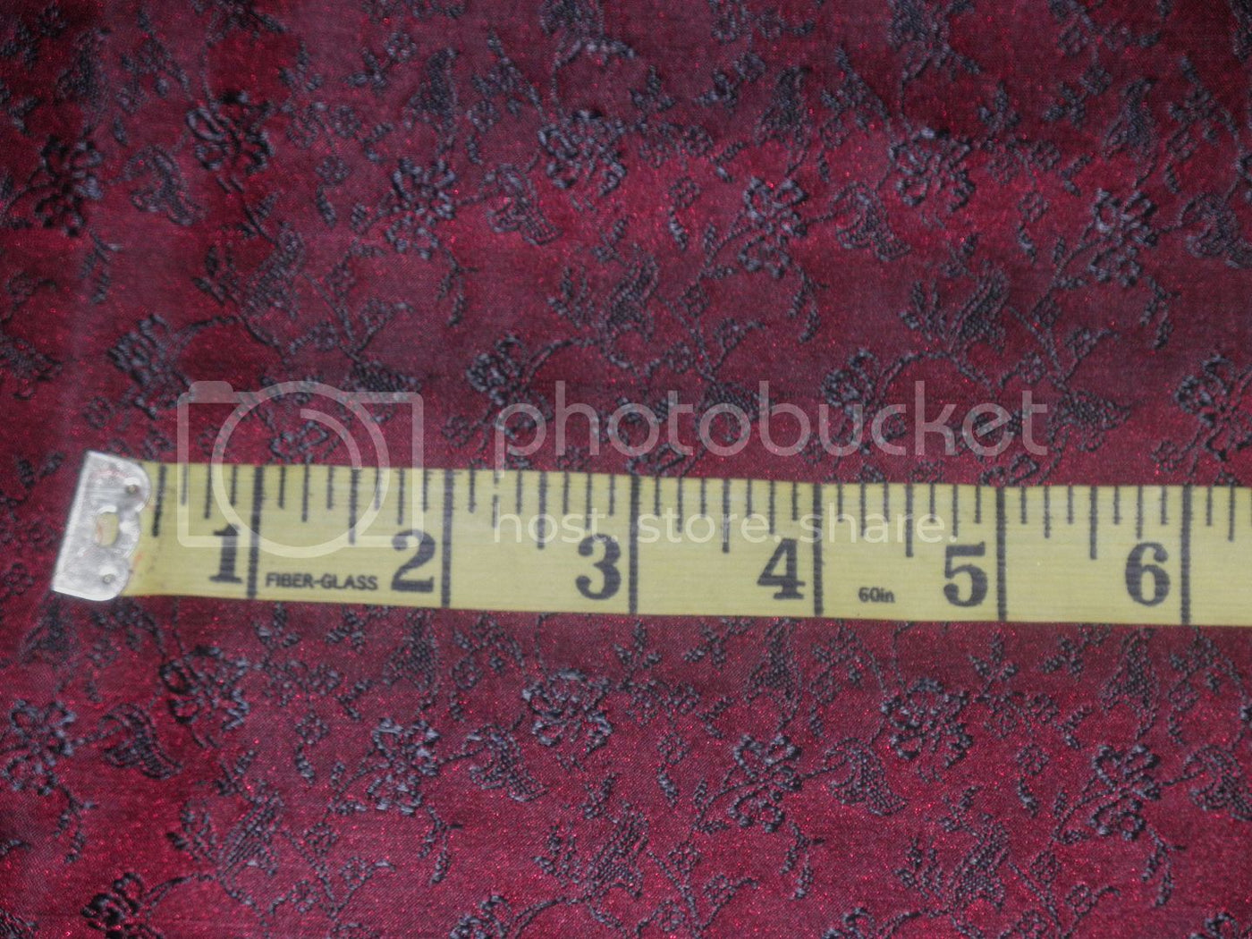 Spun Brocade Fabric Black & Wine 44&quot; wide