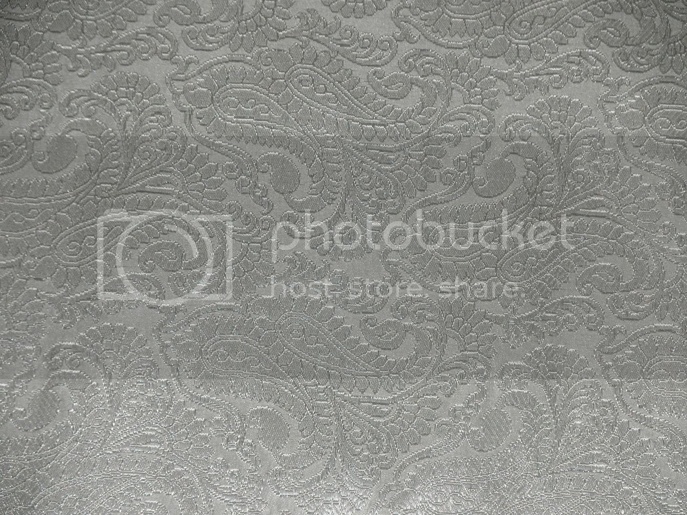 Heavy Silk Brocade Fabric Ivory &amp; Metallic Silver color 44" wide BRO200[4]