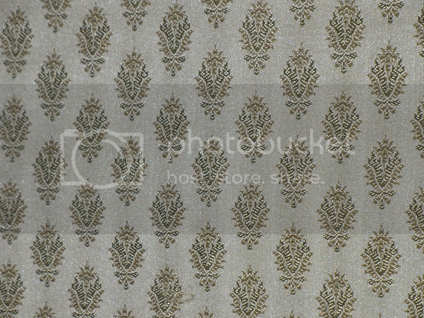 Spun Silk Brocade fabric Light Gold &amp; Light Green Color BRO206[1]