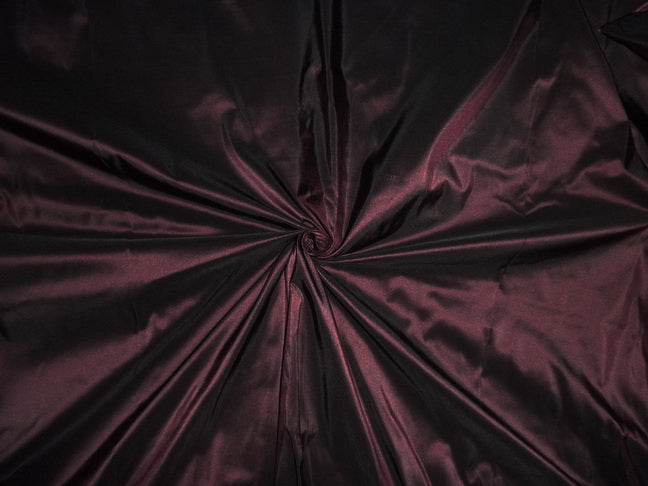 Silk taffeta fabric Seal brown x black iridescent 54&quot;