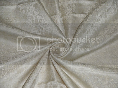 Silk Brocade fabric Cream Colour 44" wide
