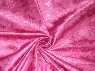 SILK BROCADE VESTMENT FABRIC Pink Color 44" wide BRO228