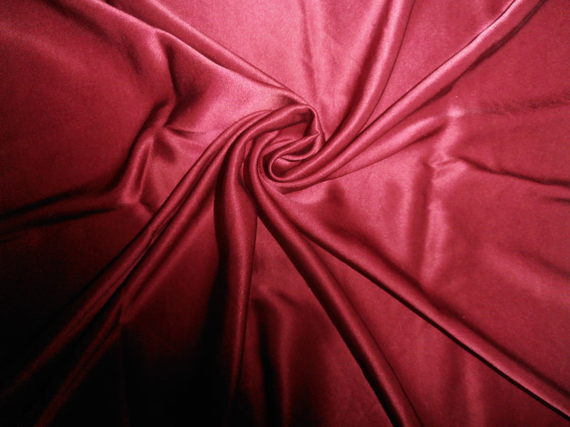 33 momme silk reversible satin charmeuse fabric dark wine 44&quot; wide