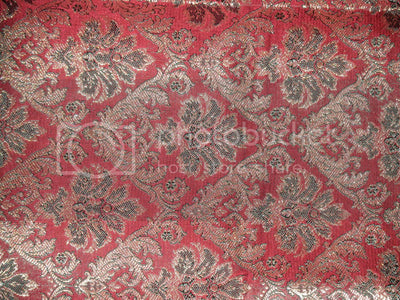 Silk Brocade fabric Deep Red,Green & Metallic Gold color 44" wide BRO229[4] available for bulk preorder